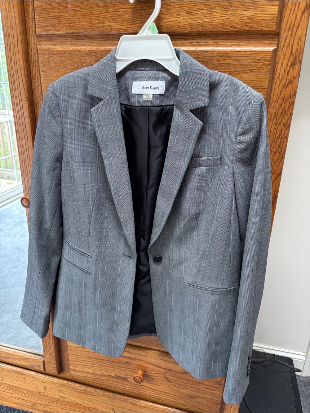 Calvin Klein Gray Pinstripe Women's Blazer
